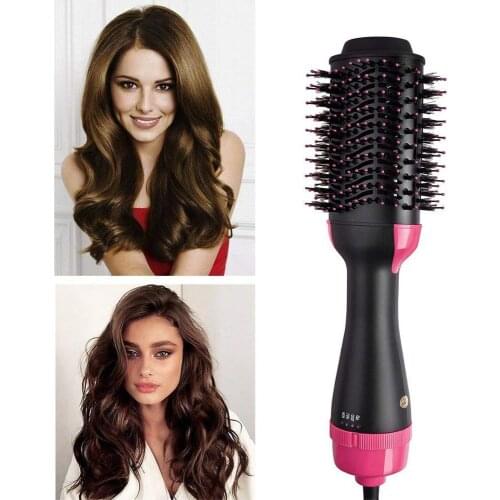 One Step Hair Dryer and Volumizer, 2 in 1 Salon Hot Air Paddle Styling Brush Negative Ion Generator Hair Straightener Curler