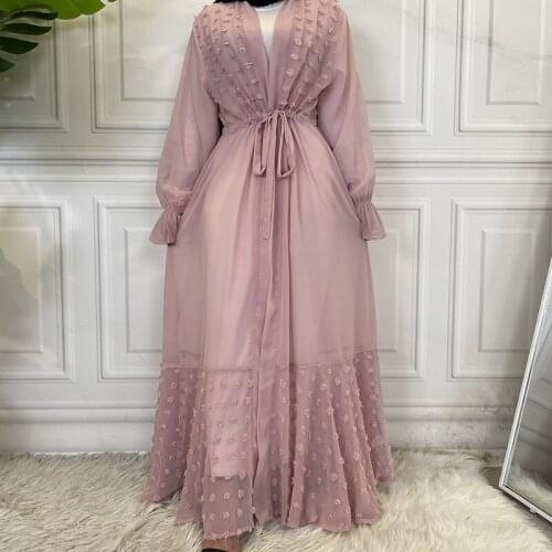 2021 New Turkey Muslim Dresses Modern Modest Women Clothing Kimono Islamic Chiffon Abaya For Summer Fashion Ladies Clothing