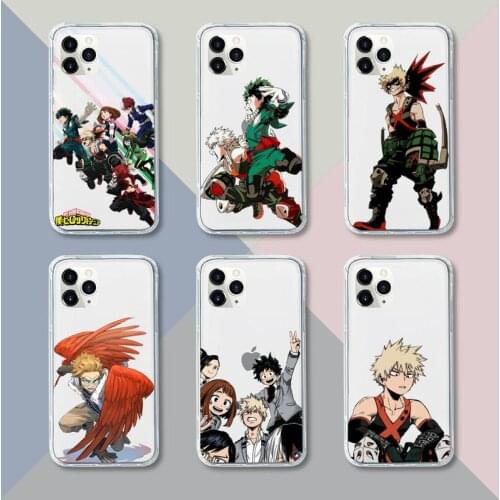 Anime My Hero Academia buko Phone Case Transparent For iPhone 12 11 pro mini XS XR X max 5 6 s 7 8 plus Soft TPU Clear bags