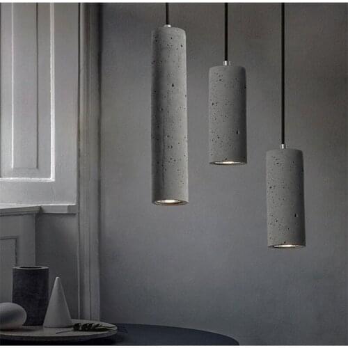 Modern Retro Concrete Pendant Light Dining Room Rope Nordic Hanging Lamp Loft Vintage Living Room Ceiling Lamps