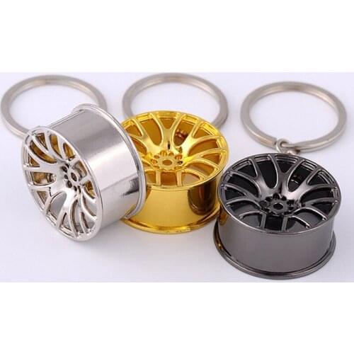 Zinc Alloy Tire Styling Luxury Wheel Hub Key Chain Car Key Ring Auto Modification Parts Key Holder For Ford BMW Auto
