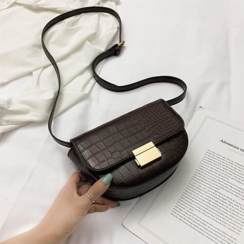 Women Famous Brands Saddle PU Retro Shoulder Bags Vintage Alligator PU Leather crossbody Bag Female Messenger Bags Casual 2019