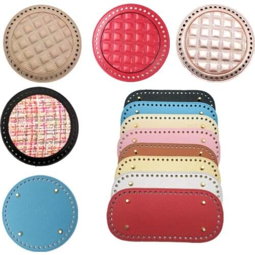 4Styles Round Bag Bottom Handmade Bag Accessorie With Holes Rivet For Knitting Handbag Women Shoulder Crossbody Chain Bag Parts