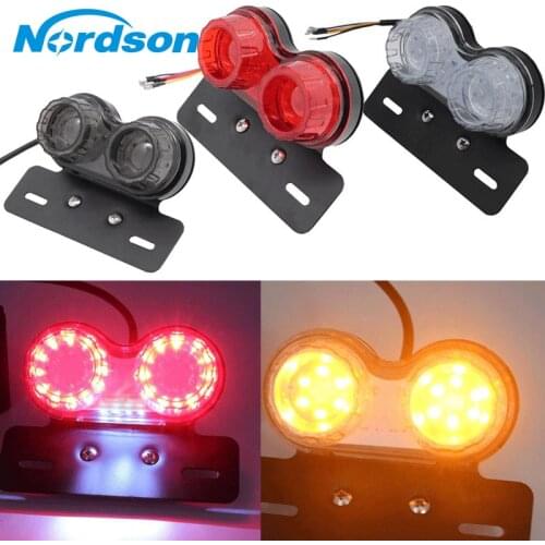 Nordson Universal Motorcycle LED Tail Light License Plate Light Turn Signal Brake Light Motocross Dirt Bike Turn Signal light
