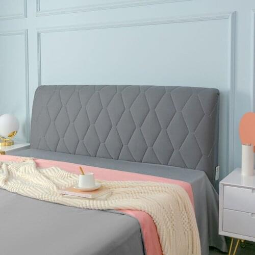 Full Bag Cloth Bedside Cover High Elasticity Modern Headboard Cover Arc Backrest Cover Dust Protection Quilted Bedspread Cover