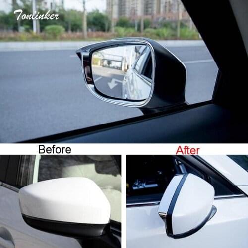 Tonlinker Cover Case Sticker for MAZDA CX5 2017-18 Car Styling 2 Pcs ABS Chrome Rearview mirror position Cover case stickers