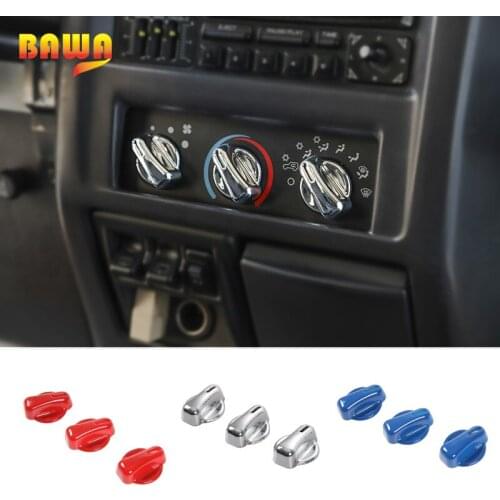 BAWA Interior Mouldings for Jeep Wrangler TJ 1997-2006 Air Conditioning Switch Knob Decoration Cover for Jeep Wrangler tj