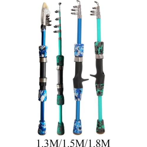 Retractable Portable Short Fishing Rod 1.3m/1.5m/1.8m Ultralight Fish Rod Outdoor Telescopic Mini Sea Fishing Pole
