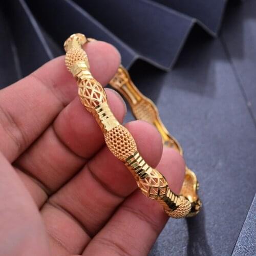 Wando 1Pcs Nigeri/Africa/Dubai/Ethiopian Jewelry Gold Color Bangles for Women Girl wedding Bangles Birthday Gifts