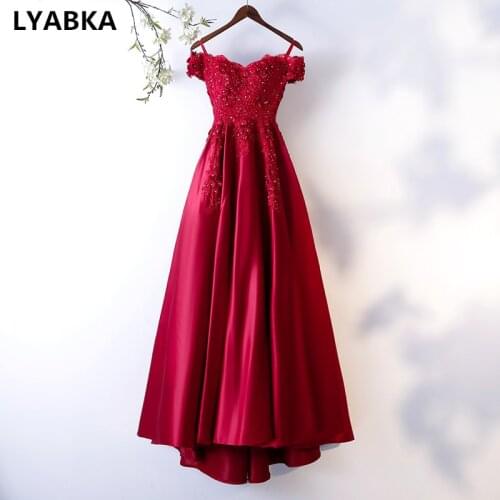 Vestidos A-line Evening Dress Sweetheart Prom Gown Satin Appliques Evening Dresses Long Dress 2019 New Fashion Vestido De Festa