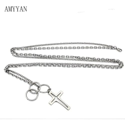 Jewelry stainless steel religioso collares sliver Cross Necklace women Chain Small Religious Jewelry Womens necklace man