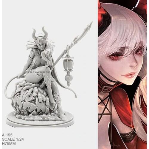 1/24 Resin Figure Kits Witch Beauty Model Self-assembled A-195