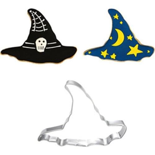 1Pcs Halloween Witch Hat Ghost Cookie Cutter Metal Biscuit Mold Stainless Steel DIY Dessert Maker Baking Tool For Cake Decor