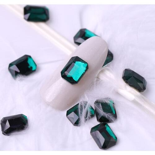 10 / piece new manicure water drill rectangular flat back crystal shining 3D water drill gem manicure art decoration