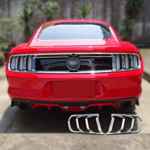 ABS 2pcs chrome mustang body kit car taillight decorative frame cover tail lamp trim bezel surrounder for ford mustang 2015-2017