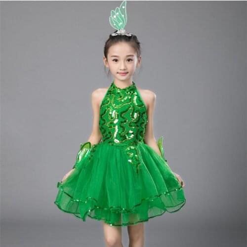 Girls Ballroom Dress For Children Girl Dance Dresses Kids Sequins Costumes For Girls Professional Dance Girl Stage Dancewear