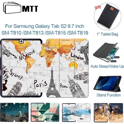 MTT PU Leather Case For Samsung Galaxy Tab S2 9.7 inch Flip Stand Smart Cover Funda SM-T810 T813 T815 T819 Protect Tablet Case