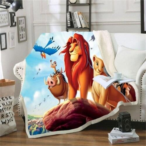 Disney Lion King Simba Blanket Fleece Cartoon Art Print Children Warm Bed Throw Blanket Newborn Bayby Blanket Boys Gifts