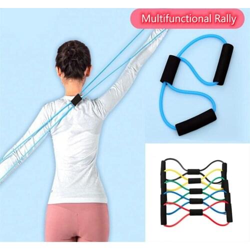 8 Word Chest Developer Resistance Band Elastic Fitness Rubber Bands for Sport Yoga Breast Expansion Gym Fitness Equipment