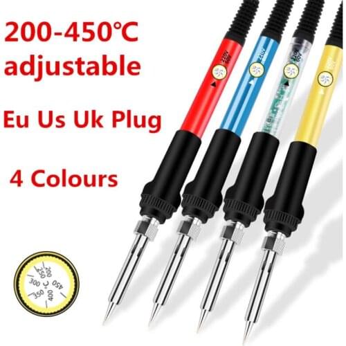 Soldering Iron 60W Adjustable Temperature Electric Solder Iron Rework Station Mini Handle Heat Pencil Welding Repair Tools