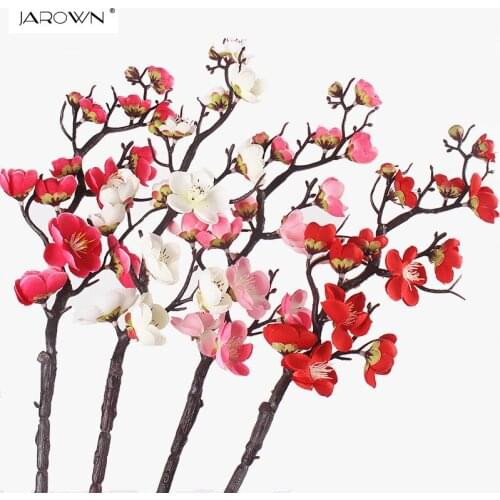 JAROWN Artificial Vivid Peach Flower Decorative Silk Flowers Table Arrange For Wedding Home Hotel Party Decoration Accessory