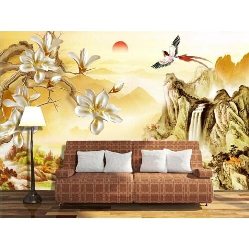 Classic wallpaper for walls Mountain orchid wall 3d wallpaper Home Decoration 3d bathroom wallpaper