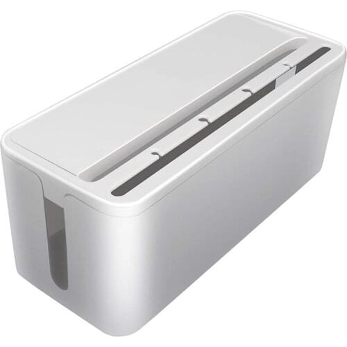 Cable Management Box, ABS Cable Organizer Cord Hider Box, Computer Power Lines, Route Cables, Under Desk Power Strip