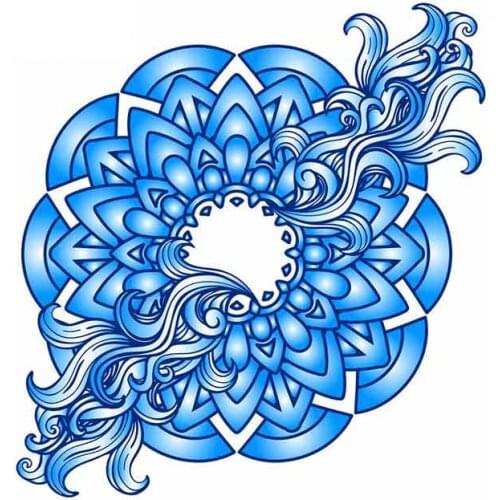 Hot Sell Personality Sea Wave Mandala Fine Car Stickers Decals Accessories Auto Decorative Stickers PVC 13cm X 12cm