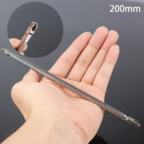 HOEN 1pcs PH2 Magnetic Phillips Screwdriver Bit 200mm 1/4" Hex Shank Double Head Driver Bit Power Cross Screwdriver Alloy Steel