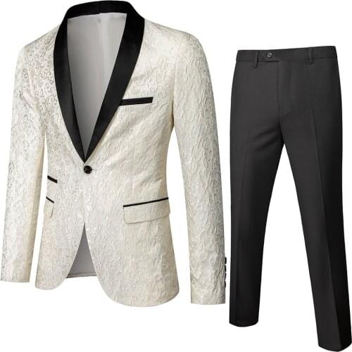 Foreign trade explosion mens business casual suit mens Korean version of the wedding groom dress two-piece set P200