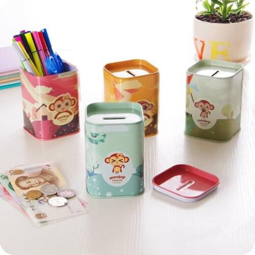 Mini Cartoon Piggy Bank Creative Coin Bank Tinplate Money Box