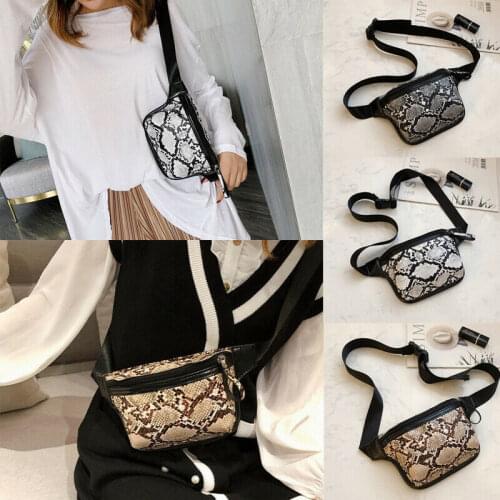 2019 New Women Fanny Pack Waist Bag Men Serpentine Leather Crossbody Hip Belt Pouch Pocket Travel Sport Bum Fashion Bag