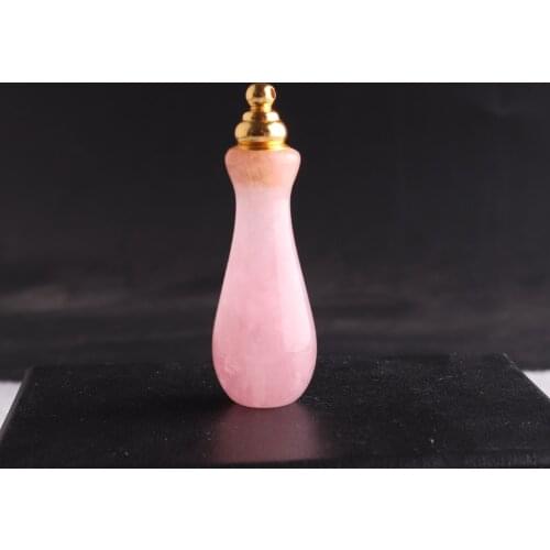 Wholesale 3pcs/Lot Natural Rose Quartzss Stone Perfume Bottle Pendant Vase-shaped Semi-precious Charms For Jewelry DIY Necklace