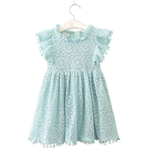 Baby Girls Dress New Summer Casual Brand Kids Petal Sleeve Design Girls Lace Ruffled Girl Princess Dresses Toddler Girl Outfits