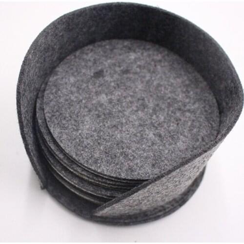 10 PCS Felt Drink Cup Coaster with Holder Round Kitchen Accessories Simple But Stylish Suitable for all Cups