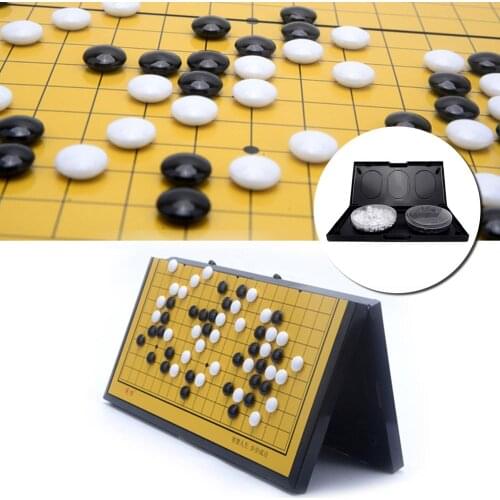 Portable Magnetic Go Game Set With Single Convex Magnetic Plastic Stones Set Go Board for Party Travel Fishing Kid Toy Gifts2020