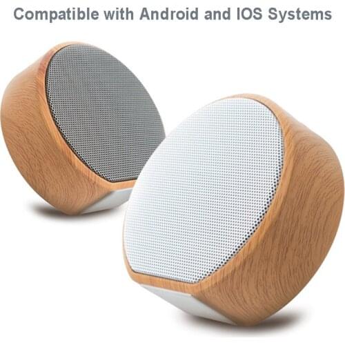 Portable Mini Wood Grain Wireless Bluetooth Speaker Subwoofer Audio Stereo Loudspeaker Sound System Support AUX TF