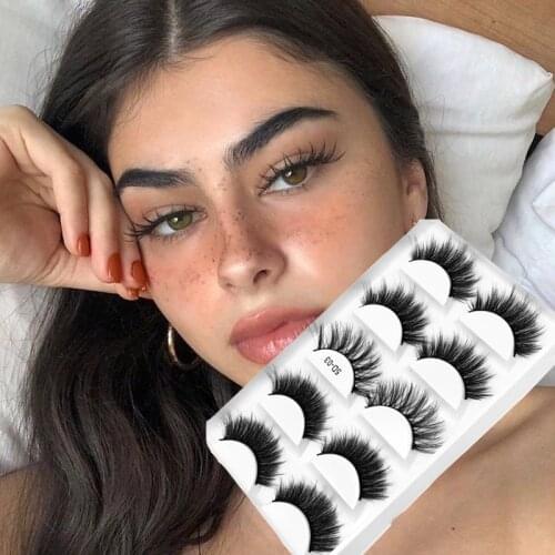 New product 5 pairs of imitation mink hair natural thick and thick 5D eyelashes laser box natural nude makeup eyelashes