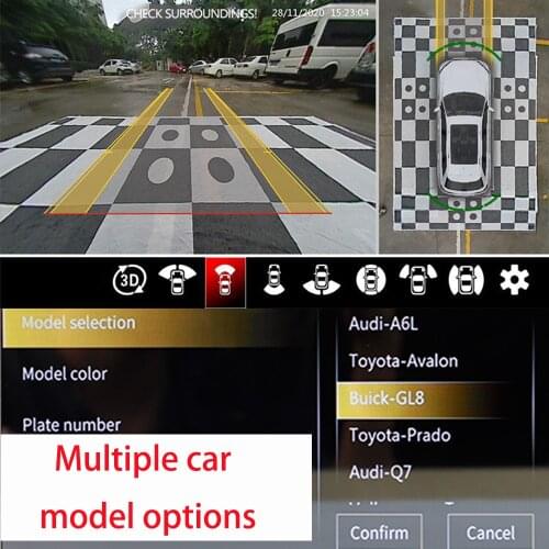 Super 3D 360 Degree Bird Eye Surround View Parking Monitor DVR System car cameraMultiple car model optionsColor DIY debugging