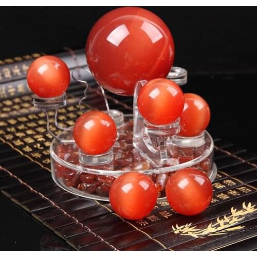 Light red opal ball seven ornaments natural amethyst crystal ball decoration Feng Shui stone puzzle