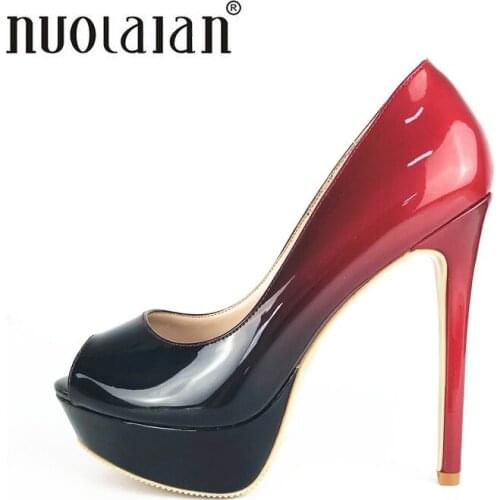 Brand fashion women pumps platform high heel pumps shoes for women sexy peep toe high heels sandals party wedding shoes woman