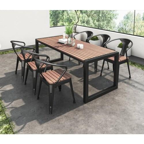 Outdoor balcony small table and chair combination leisure outdoor courtyard net red light luxury simple terrace garden table and