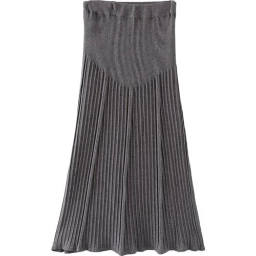 Maternity Skirts with Back Split Elastic Waist Abdominal Knitting Skirt