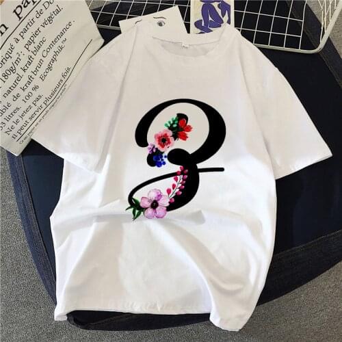 Fashtion White Women T Shirt 26 Letters Print Summer Short Sleeve O Neck Female Ladies Casual T-shirts Aesthetic Tees Clothing