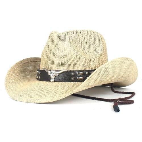 2019 Hollow Western Cowboy Hat Summer Women Men Punk Brand Sombrero Hombre Beach Cowgirl Jazz Sun Hat Size 56-58CM