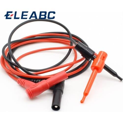 1pair Banana Plug To Test Hook Clip Probe Cable For Multimeter Test Equipment