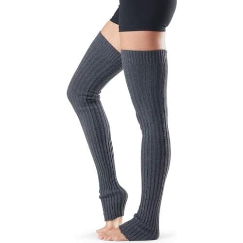 1 Pair Lengthen Knitted Yoga Leg Warmers Women Thigh High Yoga Socks Winter Warmer Leg Sleeves Sports Supports