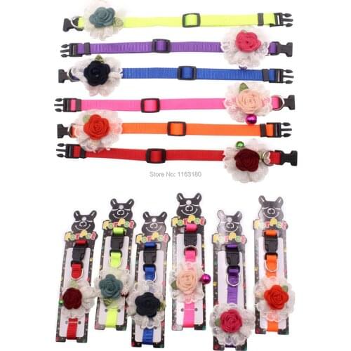 100 pcs/lot Pet Wedding Flower Collars Princess Cat Dog Necklace Collar Puppy Style Pet Grooming Marry Party Christmas