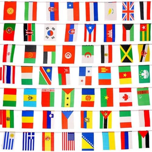 100X Countries String Flag 25M International World 82ft Bar Party Bunting HOT