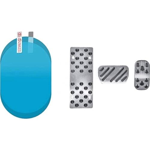 2 Set Car Accessories: 1 Set Car Rearview Mirror Rainproof Film & 1 Set Car Accelerator Pedal Brake Pedal Foot Pedal